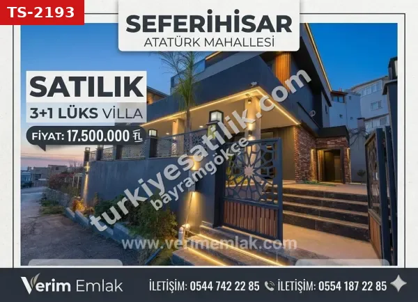 Seferihisar’da Full Deniz Manzaralı, Akıllı Sistemli Lüks Müstakil Satılık 3+1 Villa